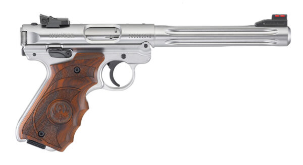 RUGER MKIV HUNTER STAINLESS .22LR WITH TARGET GRIPS